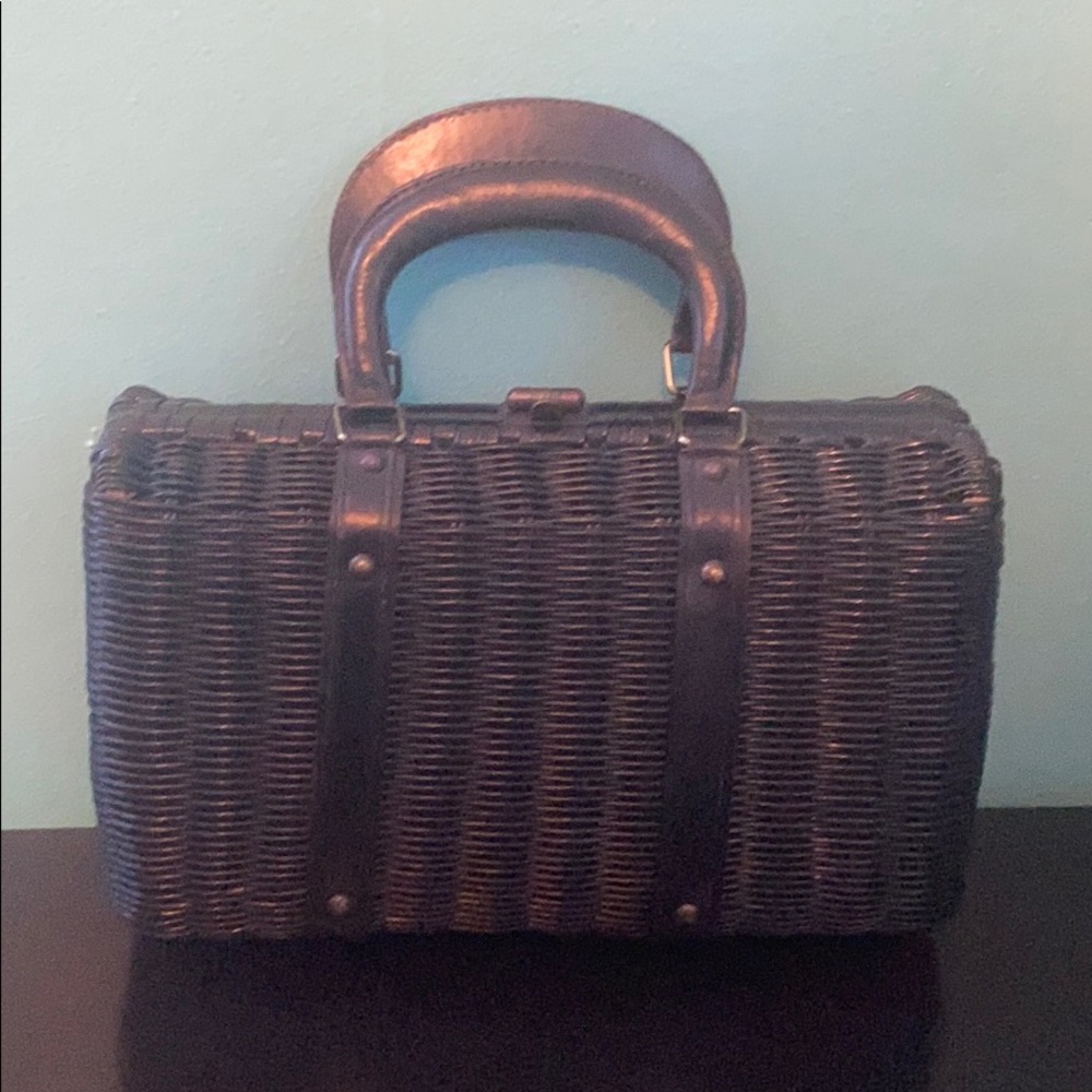 Vintage 1950s handmade crown colony black purse